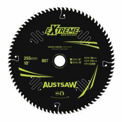 Austsaw Extreme_ Wood with Nails Blade 255mm x 30 Bore x 80 T Tab