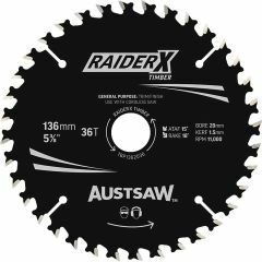 Austsaw RaiderX Timber Blade 136mm x 20_16 Bore x 36 T Thin Kerf