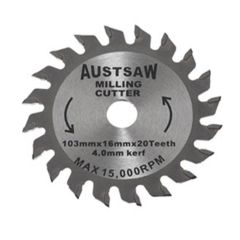 Austsaw _ 103mm _4in_ 4mm Milling Cutter Blade _ 16mm Bore _ 20 T