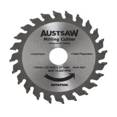 Austsaw _ 115mm _4_5in_ 4mm Milling Cutter Blade _ 22_2mm Bore _ 
