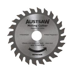 Austsaw _ 125mm _5in_ 4mm Milling Cutter Blade _ 22_2mm Bore _ 24