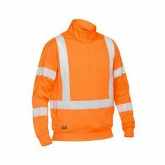 BISLEY NSW Rail X Taped Hi Vis  Zip Fleece Pullover Orange