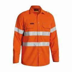 Bisley 238gsm Hoop Reflective Tecasafe 700 FR Vented Shirt Long Sleeve Orange