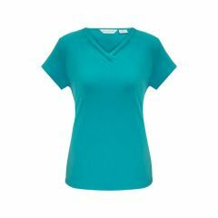 Biz Collection K819LS Ladies Lana Short Sleeve Top_ Turquoise Blu
