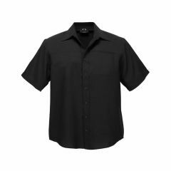 Biz Collection SH3603 Mens Plain Oasis Short Sleeve Shirt_ Black