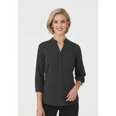 City Collection 2263 Ladies 3_4 Roll Up Sleeve_ Charcoal