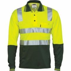 DNC 185gsm Cotton Back HiVis Two Tone Polo Shirts Yellow Bottle