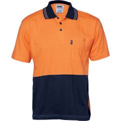 DNC 3845 Vented Cotton Jersey Polo Shirt_ Short Sleeve_ Orange_Na