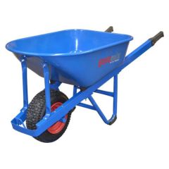 Easymix Blue Heavy Duty Builders Wheelbarrow_ Steel Tray _Wide Fl