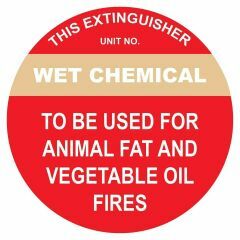 Fire Extinguisher Marker Wet Chemical Gold Sign