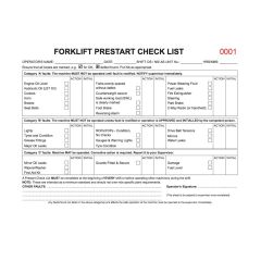 Forklift Prestart Checklist Book _ A4