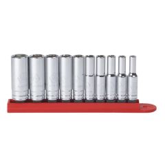GearWrench 80305 10 Pc_ 1_4” Drive 6 Point Deep SAE Socket Set