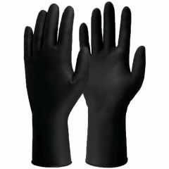 Heavy Duty Nitrile Powder Free Disposable Gloves_ Black_ Box of 1