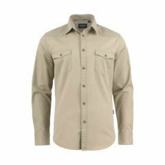 James Harvest TREEMORE Unisex Twill Long Sleeve Shirt_ Sand