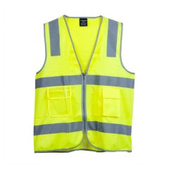 Norss Reflective Polyester Safety Vest_ Clear ID Pocket_ Zip Fron