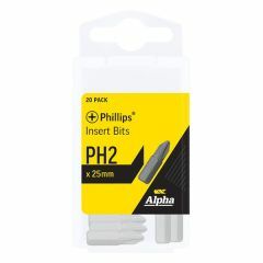 PH2 x 25mm Phillips Insert Bits _ Box of 20