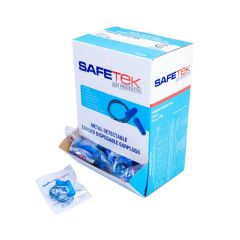 Safetek Detectable Corded Earplug 27dB Class 5_ Box of 100 pairs 