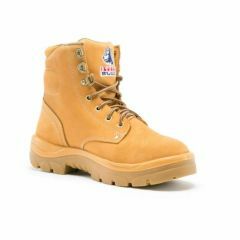 Steel Blue Argyle Lace Up Safety Boot_ Nitrile Sole_ Wheat