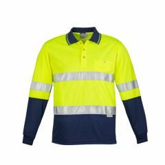 Syzmik ZH235 Mens Spliced Long Sleeve Polo _ Hoop Taped_ Yellow_N