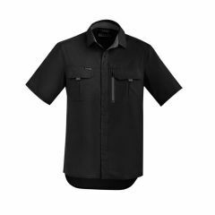 Syzmik ZW465 Mens Outdoor Short Sleeve Shirt_ Black