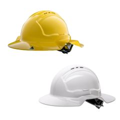 Tuffgard Broad Brim Vented Hard Hat with Ratchet Harness