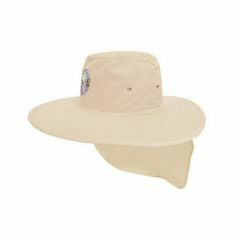 100% Cotton Canvas Sunhat with Neck Flap - Natural