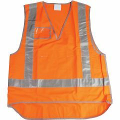 Reflective Tear-Away NSW Rail Safety Vest with ID pocket - Orange