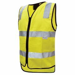 HiVis Reflective Cotton Zipper Closure Vest, Yellow