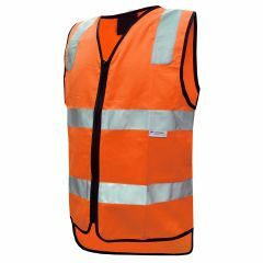 HiVis Reflective Cotton Zipper Closure Vest, Orange