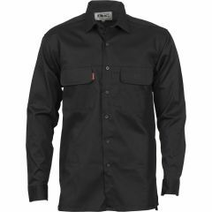DNC 3224 155gsm Three Way Cool Breeze Cotton Shirt, Long Sleeve, Black