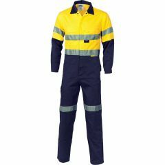 DNC 3955 190gsm Hoop Reflective Cotton Drill Coveralls, Yellow/Navy