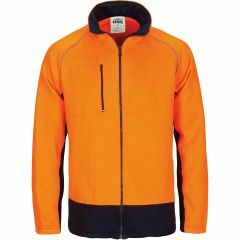 DNC 3725 300gsm Full Zip Poly/Cotton Fleece Sweat Shirt, Orange/Navy