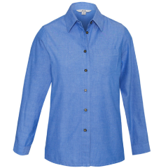 Biz Collection LB6201 Ladies Wrinkle Free 100% Cotton Chambray Shirt, Long Sleeve
