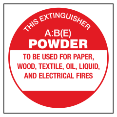 ECONO ABE - 190x190 Poly - Fire Extinguisher Identification Sign