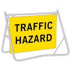 Traffic Hazard Ahead, 900 x 600mm Metal, Class 1 Reflective, Sign Only