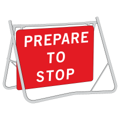 Prepare To Stop, 900 x 600mm Metal, Class 1 Reflective, Sign Only