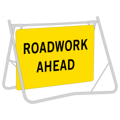 Roadwork Ahead, 900 x 600mm Metal, Class 1 Reflective, Sign Only