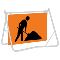 Workmen Symbolic Sign, 900 x 600mm Metal, Reflective Diamond Grade, Sign Only