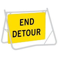 End Detour, 900 x 600mm Metal, Class 1 Reflective, Sign Only