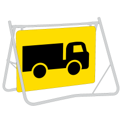 Truck Picto, 900 x 600mm Metal, Class 1 Reflective, Sign Only