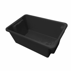 52L Plastic Solid Crate_ 645mm x 413mm x 276mm _ Black