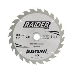 Austsaw Raider Timber Blade 185mm x 20_16 Bore x 24 T _ 3 Pack