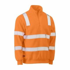 BISLEY BK6816T Taped HiVis VIC Rail Polar Fleece Jumper_ Rail Orange