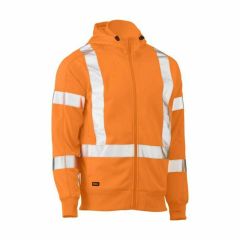 BISLEY BK6819XT NSW Rail X Taped Hi Vis Zip Front Fleece Hoodie_ Orange