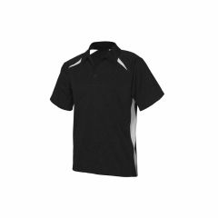 BIZ Adults Splice Polo 160 GSM_ BLACK_WHITE