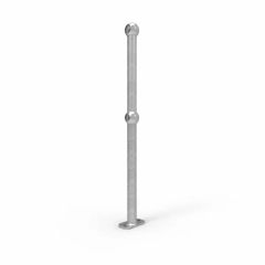 Ball Fence Corner Post Surface Mounted _ Galvanised