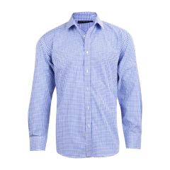 Benchmark M7320L Men's Multi_Tone Check Long Sleeve Shirt_ Navy_W