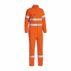 Bisley 238gsm Hoop Reflective Tecasafe _700 FR Engineered Vented Coveralls_ Orange