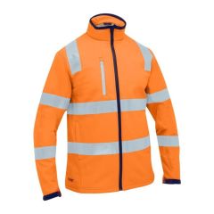 Bisley BJ6058T Taped Hi Vis Soft Shell Jacket_ Orange