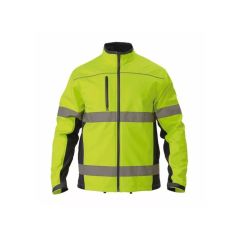 Bisley BJ6059T 310gsm Hoop Reflective Softshell Jacket_ Yellow_Na